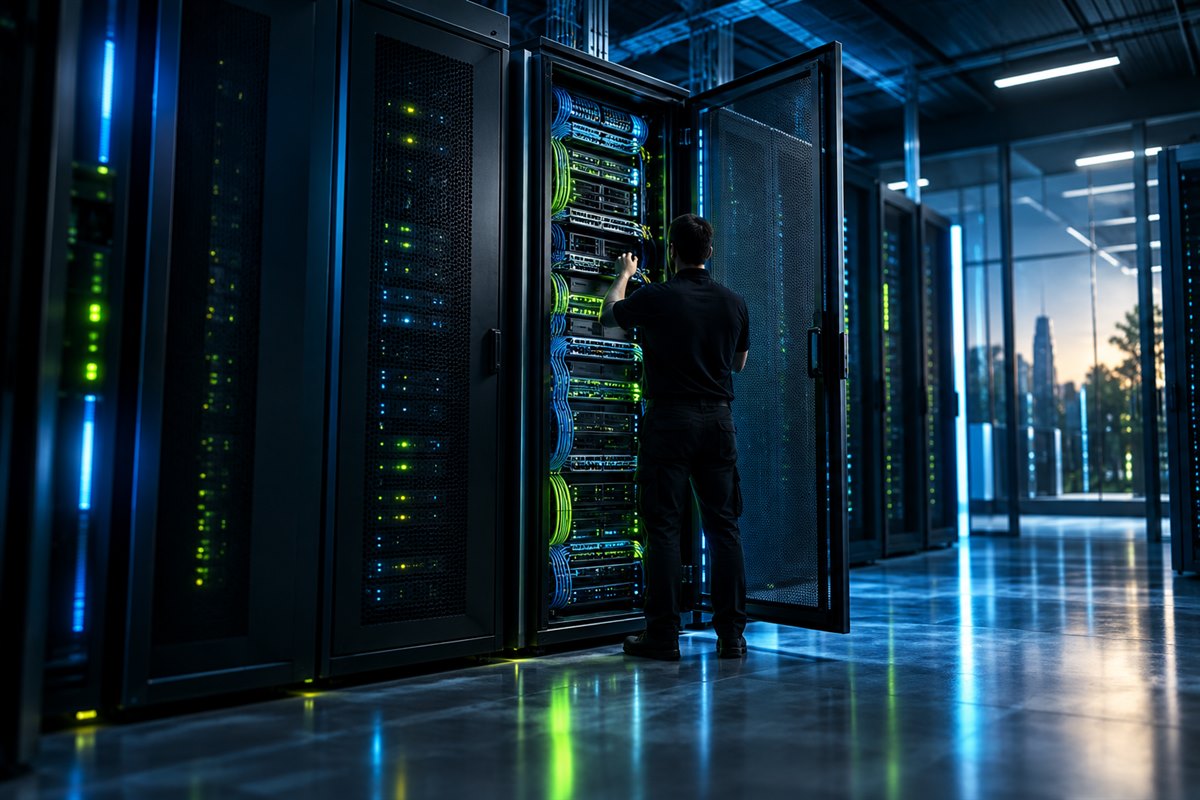 Installation de serveurs, baies de stockage et équipements réseau